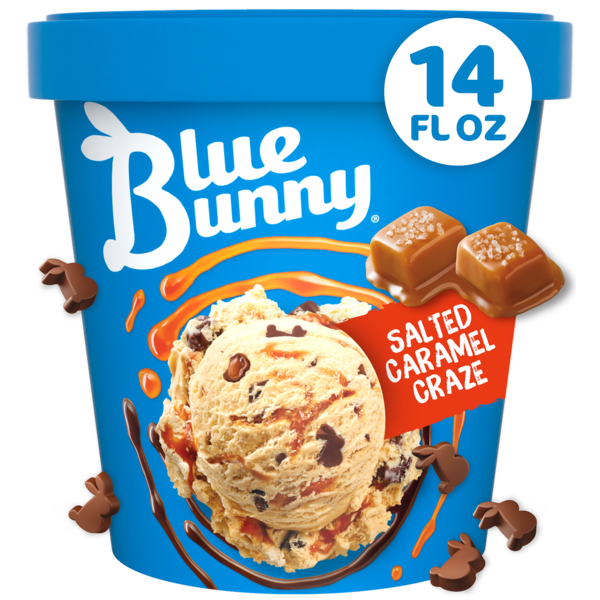 【美品】Salsation Cotton Bla LBlue 新作☆ Blue Bunny Salted Caramel Craze Frozen Dessert, 14 fl oz Same-Day