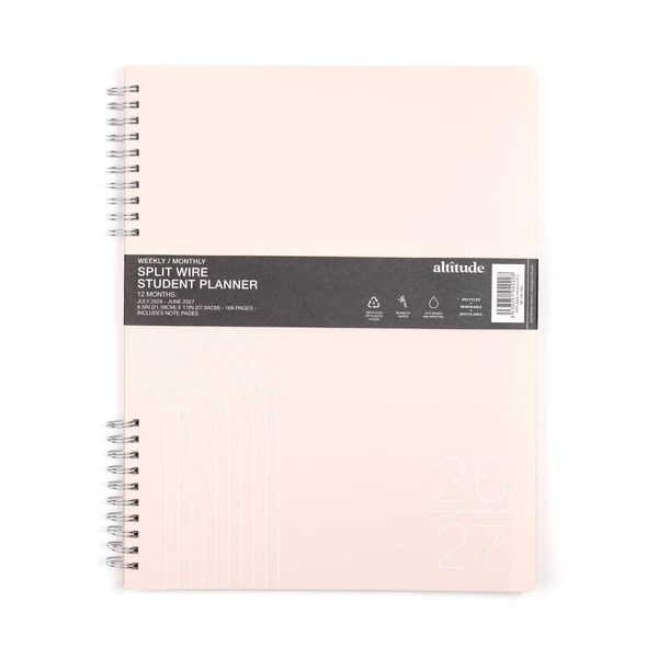 Altitude 2026-2027 Monthly/Weekly Planner, 8.5 x 11 Inch - Powder Pink Arch