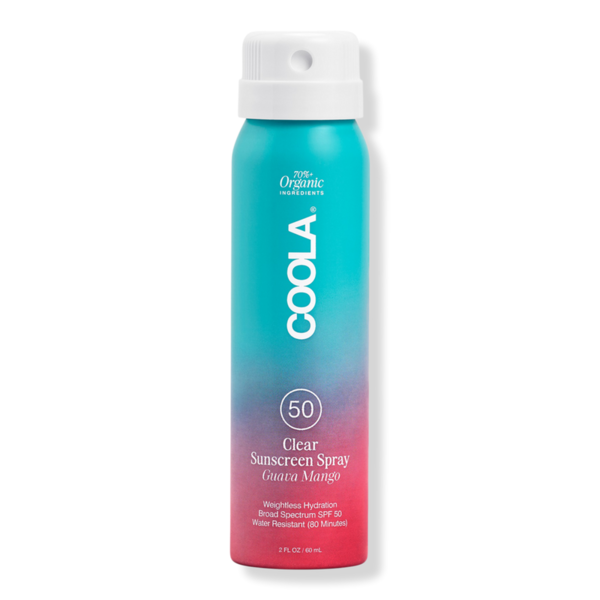 COOLA Travel Size Classic Body Organic Sunscreen Spray SPF 50 - Guava Mango