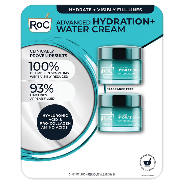 ROC Advanced Hydration + Water Cream, 1.7 oz, 2-pack