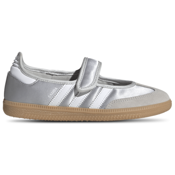 adidas Kids' Grade School Samba Jane Shoes, Size 7, Medium/D - Silver Met./Ftwr White/Gum 3