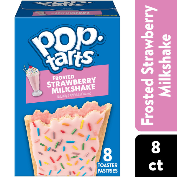Pop-Tarts Frosted Strawberry Milkshake Toaster Pastries, Breakfast Foods, 8 Count