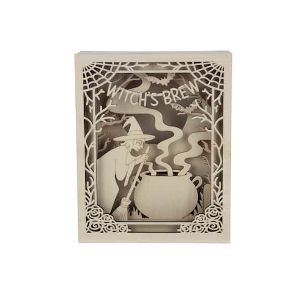 Make Market Witch's Brew DIY LED Wood Shadow Box Decor