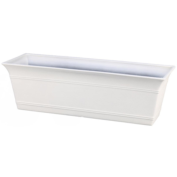 Style Selections 7.17-in W x 22.22-in L x 7.01-in H White Resin Rectangle Indoor Planter