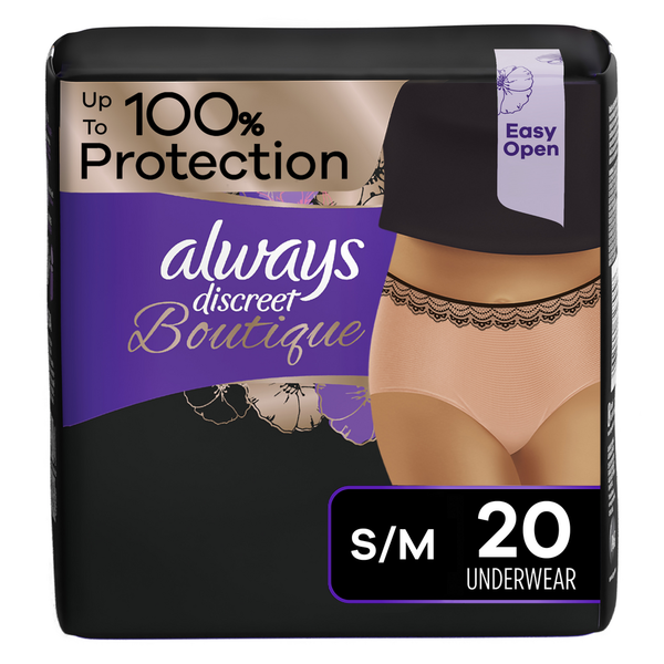 Walgreens Always Discreet Discreet Boutique, Incontinence Underwear