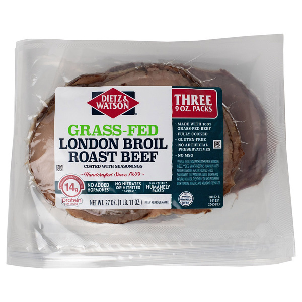 Dietz & Watson Grassfed Sliced Roast Beef, 9 oz, 3-count