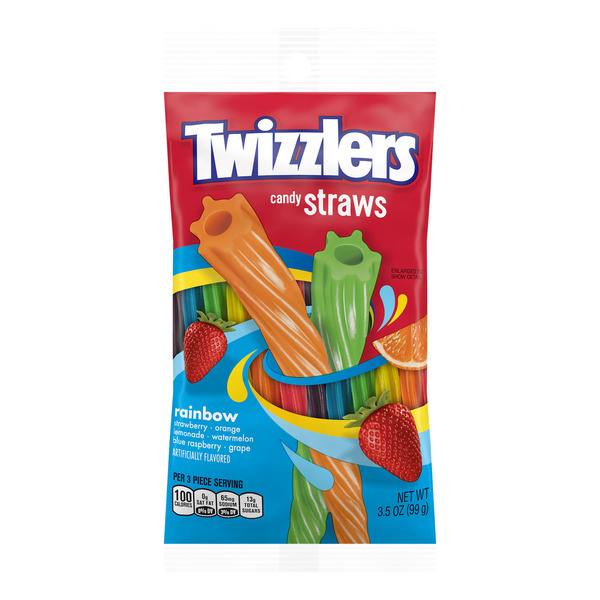 TWIZZLERS Twists Rainbow Flavored Licorice Style, Low Fat Candy