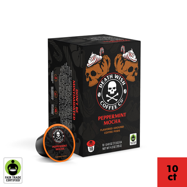 Death Wish Coffee Fair Trade, Peppermint Mocha, Single-Serve