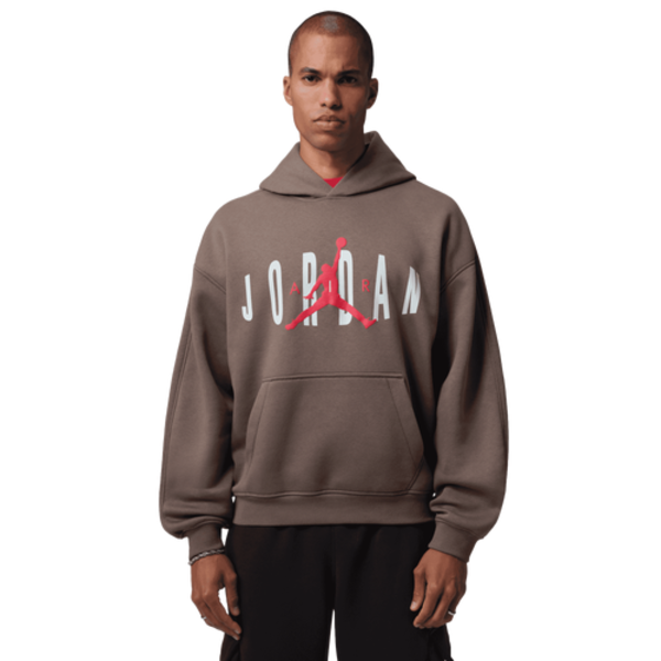 Jordan Men's Brooklyn GFX Oversized Pullover Hoodie, L - Brown