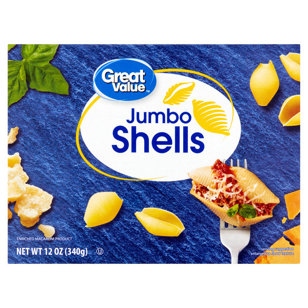 Great Value Enriched Macaroni Product, Jumbo Shells