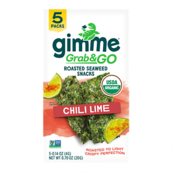 Gimme Grab&go Chili Lime Roasted Seaweed Snacks