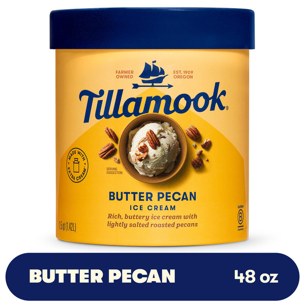 Tillamook Butter Pecan Ice Cream, 48fl-oz