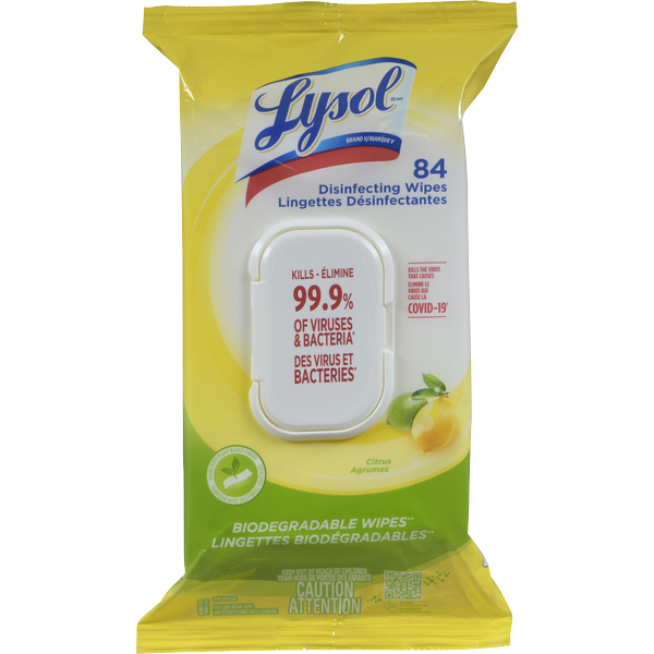 Lysol Citrus Disinfecting Wipes Flat Pack Same-Day Delivery | Rexall