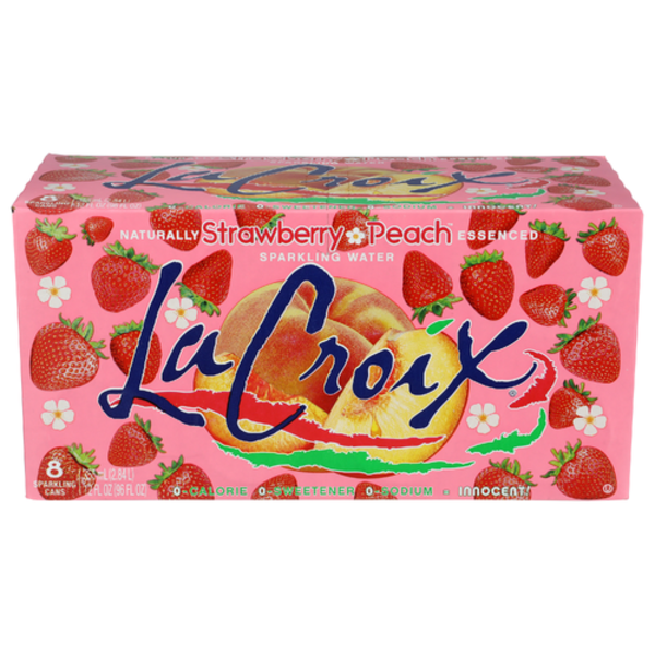 La Croix Strawberry Peach Sparkling Water 8 Pack