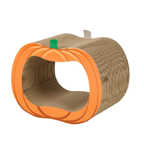 Thrills & Chills Halloween Pumpkin Corrugated Cat Scratcher, 15.9 x 11 in - Orange