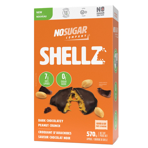 No Sugar Company Shellz Dark Chocolatey Peanut Crunch
