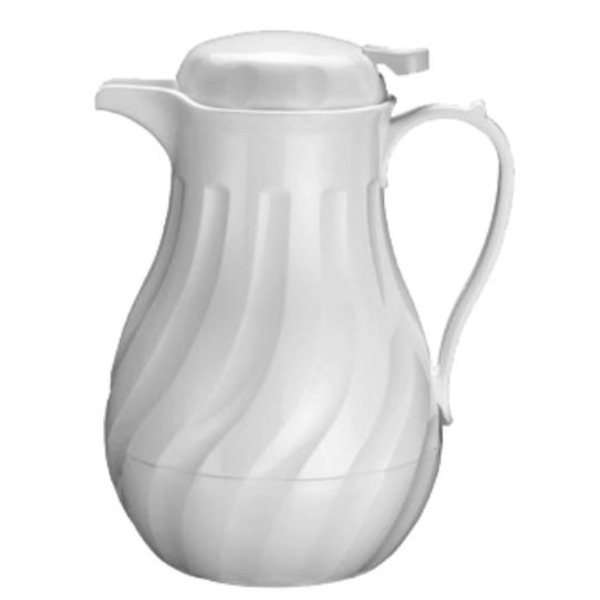 Beverage Server - White Swirl Design - 42 Oz