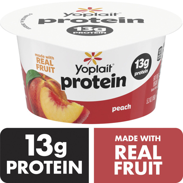Yoplait Protein Fat Free Peach Yogurt, 5.3 oz