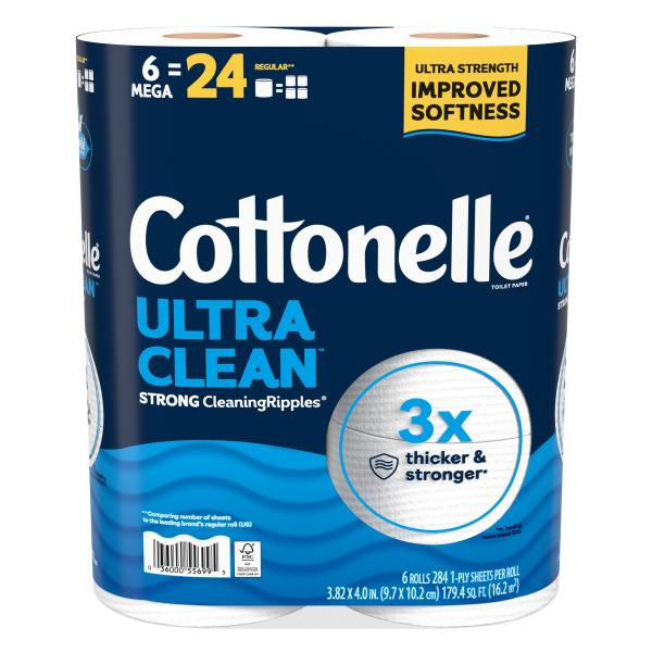 Cottonelle Septic-Safe Ultra CleanCare Mega Roll Toilet Paper Bath Tissue