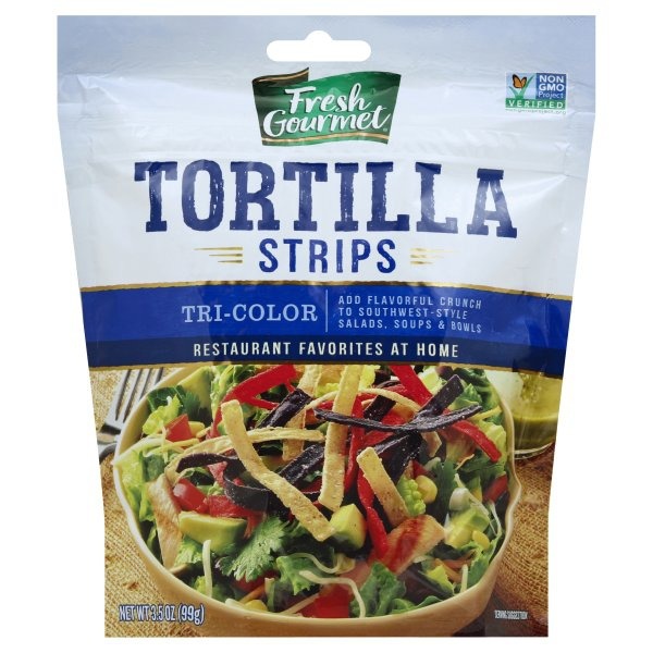 tri color tortilla strips