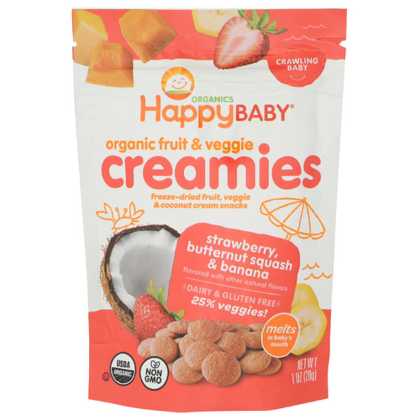 Happy Baby Organic Freeze-Dried Strawberry Butternut Squash & Banana Creamies