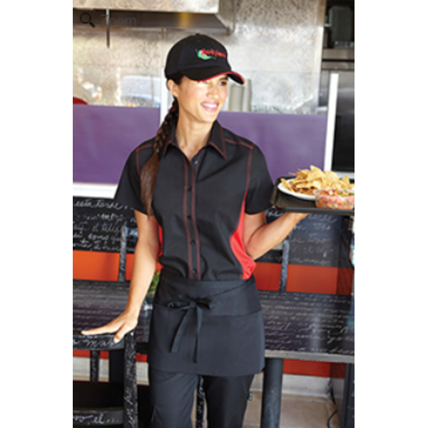 Chef Works - Black Waist Apron, 3 pockets, one size