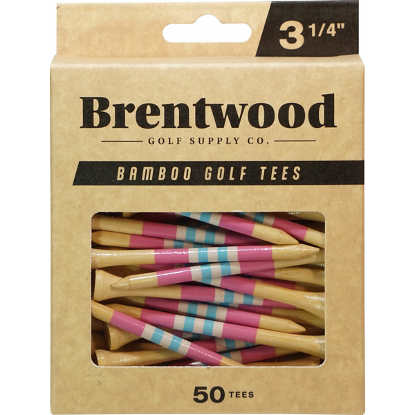 Brentwood Golf Supply Bamboo Golf Tees - Blue, Pink & Blue
