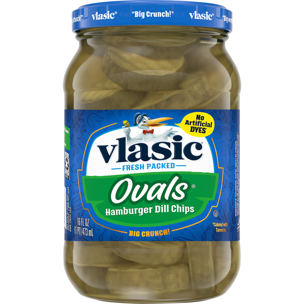 Vlasic Pickle, Hamburger Dill Chips, Ovals (16 fl oz) Instacart