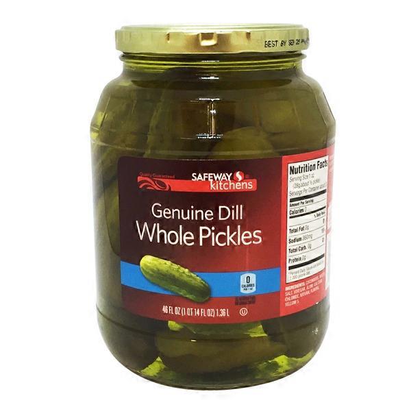 Signature Kitchen Genuine Dill Whole Pickles (46 fl oz) from Safeway