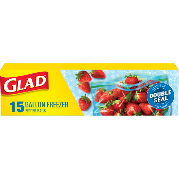 Glad Zipper Bag Extra Wide Seal Freezer Bags Same-Day Delivery or