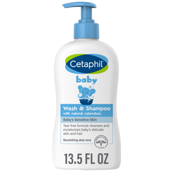 Cetaphil Baby Wash & Shampoo with Organic Calendula, Tear Free, Paraben, 13.5 oz