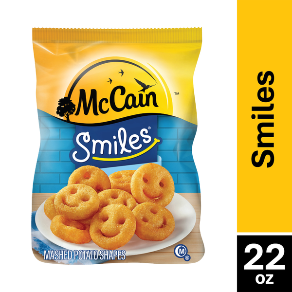 McCain Smiles Mashed Potato Shapes, (Frozen Potatoes)