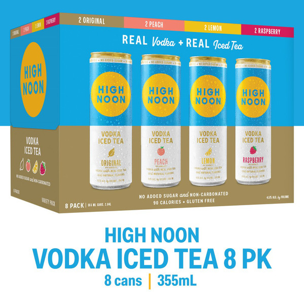 High Noon Vodka Hard Tea Variety Pack 8 Pack Same-Day Delivery or