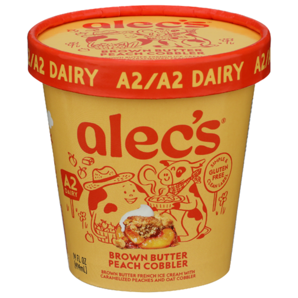 Alec's Ice Cream Brown Butter Peach Cobbler French Ice Cream