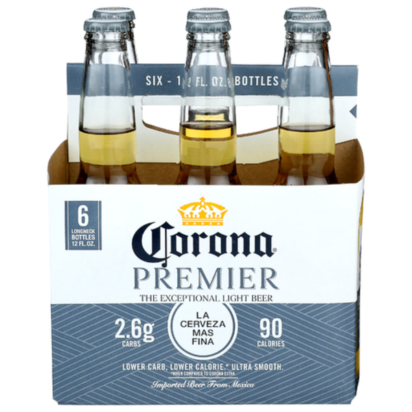 Corona Premier Light Beer 6 Pack Bottles