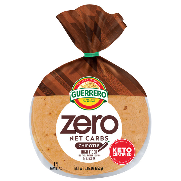 Guerrero Zero Net Carbs Chipotle Tortillas, Street Taco Size, 14 pack