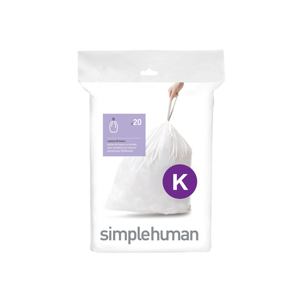 simplehuman Code K Custom Fit Drawstring Trash Bag 20-Count Dispenser Pack