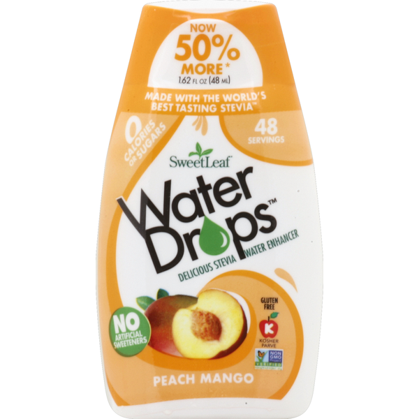 SweetLeaf Sweet Drops Water Enhancer, Delicious Stevia, Peach Mango