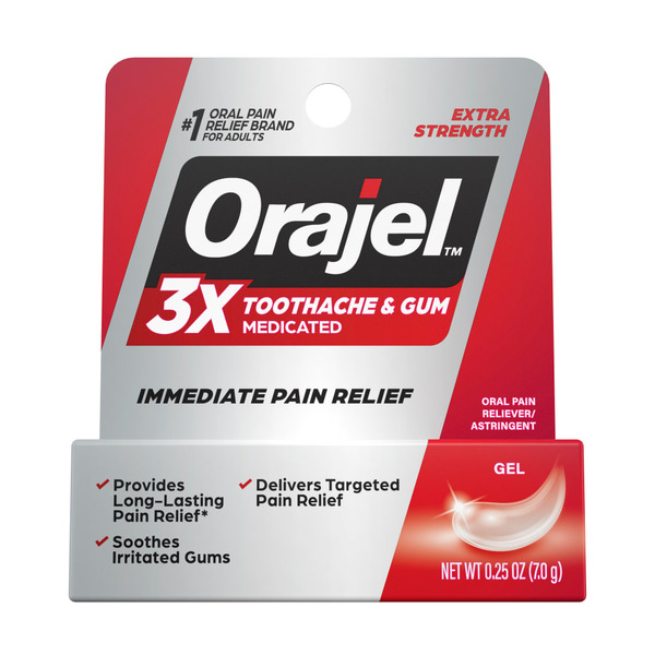 Orajel Medicated Toothache & Gum Instant Pain Relief Gel Same-Day