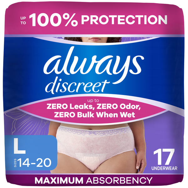 Always Discreet Incontinence Underwear, Maximum Same-Day Delivery