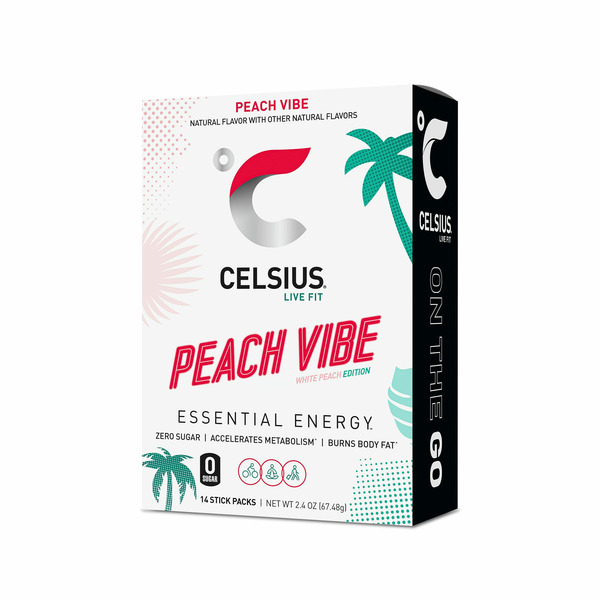 Celsius Peach Vibe, On-the-Go Powder Sticks Same-Day Pickup