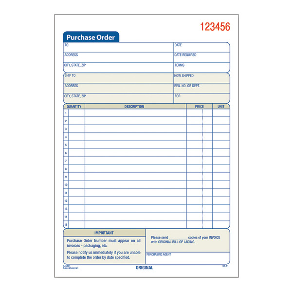 Adams 8.44" x 5.56" 2-Part Carbonless Purchase Requisitions Book