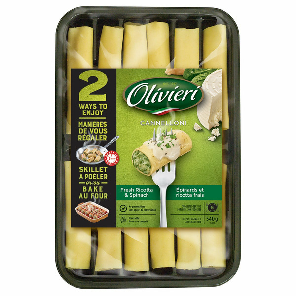 Olivieri Spinach & Ricotta Cannelloni 2 x 540 g