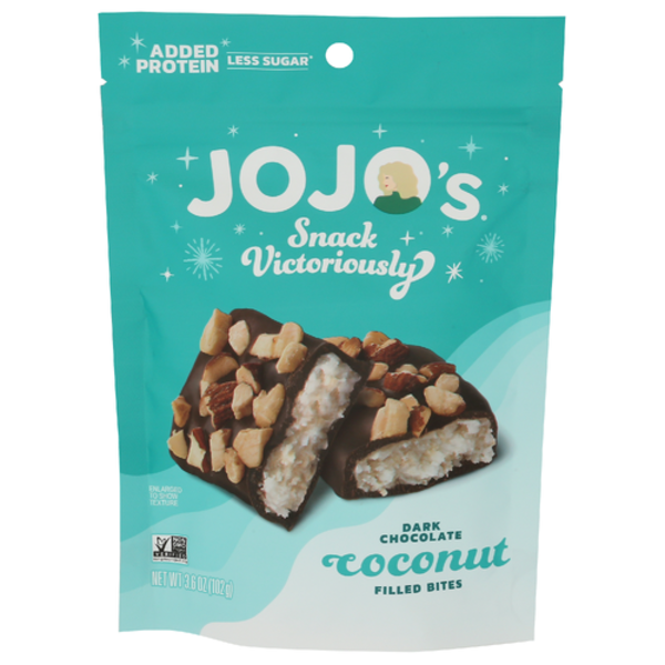 Jojo's Chocolate Dark Chocolate Almond Coconut Filled Bites
