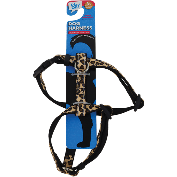 Play On Puffy Leopard Dog Harness, XS