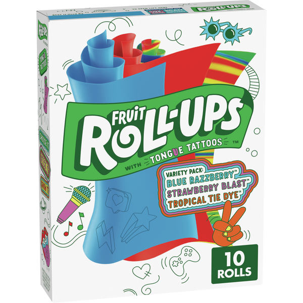 Publix Fruit RollUps Fruit Flavored Snacks Variety Pack 0.5 Oz 10