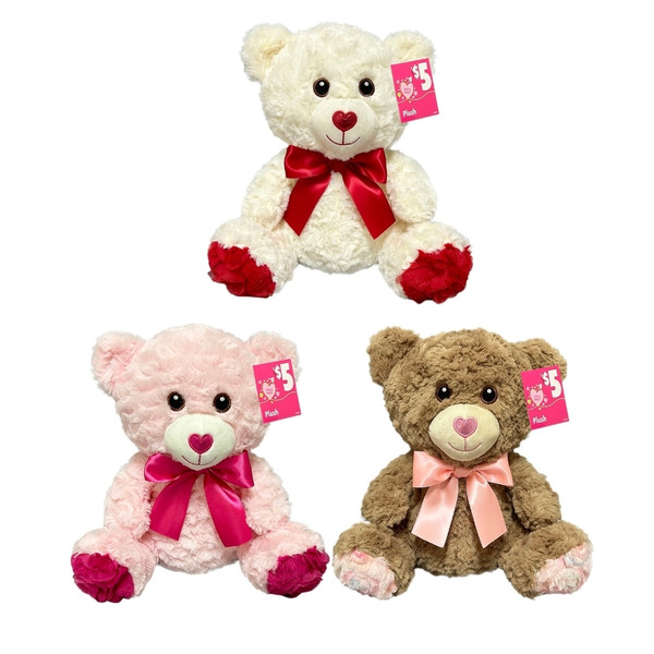 Valentine's Rose Swirl Bear Plush Toy Same-Day Delivery