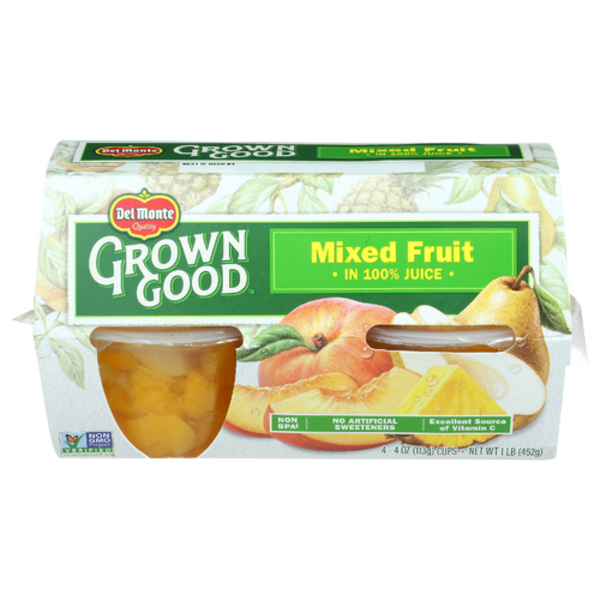 Del Monte Mixed Fruit In 100% Juice Fruit Cups 4 Pack Same-Day Delivery ...