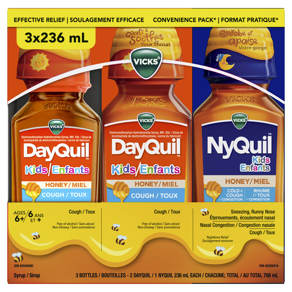 Vicks Kids Honey Day + Night 3 x 236 ml