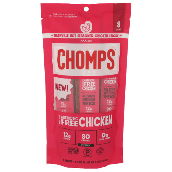 Chomps Nashville Hot Seasoned Chicken Stick 8 Pack